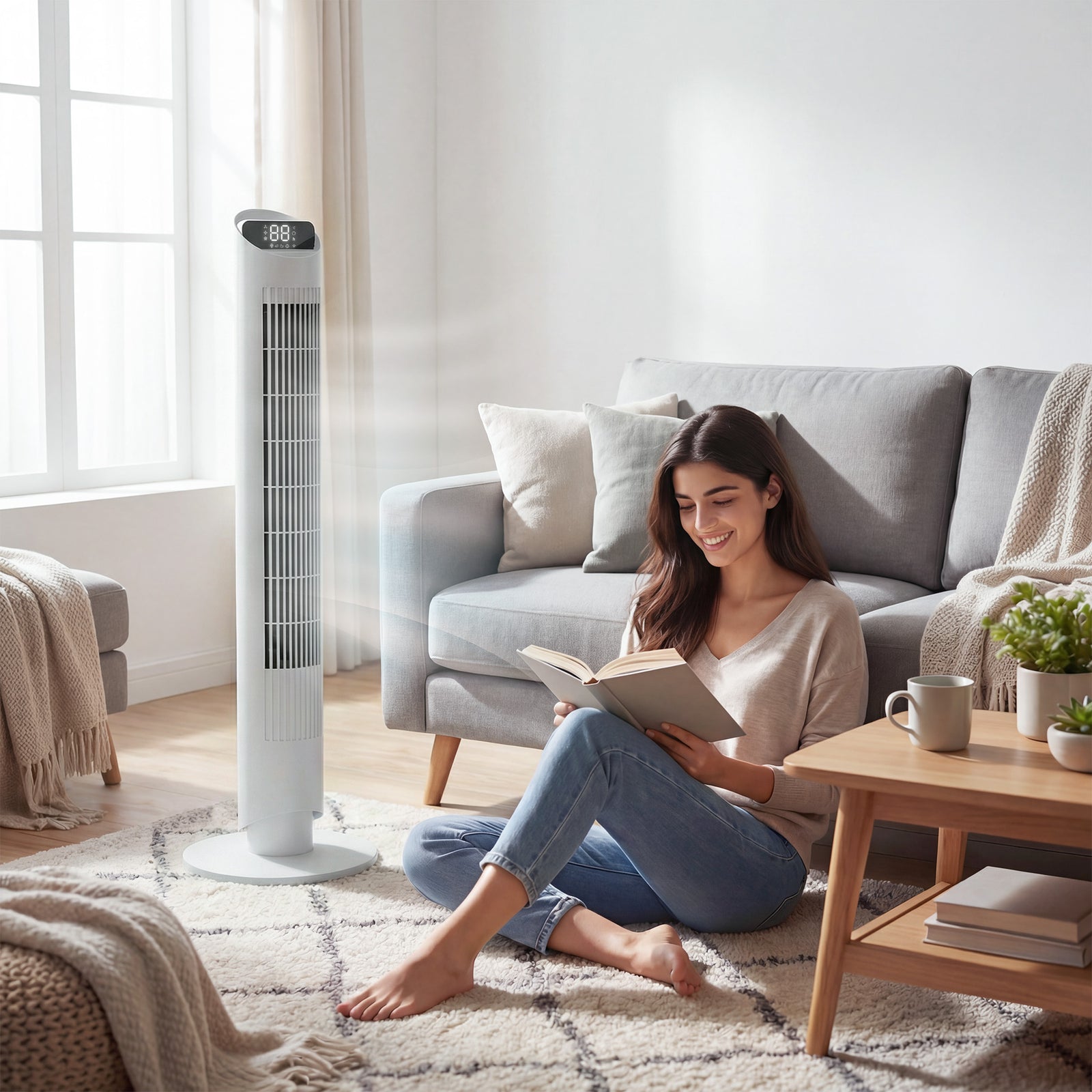 Tower Fan Wifi App Control 101.8cm | White