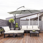 3m Garden Parasol W/ Crank & Base | Cream