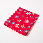 Cotton Christmas Red Snowflake Tablecloth | 54" x 90" | Red