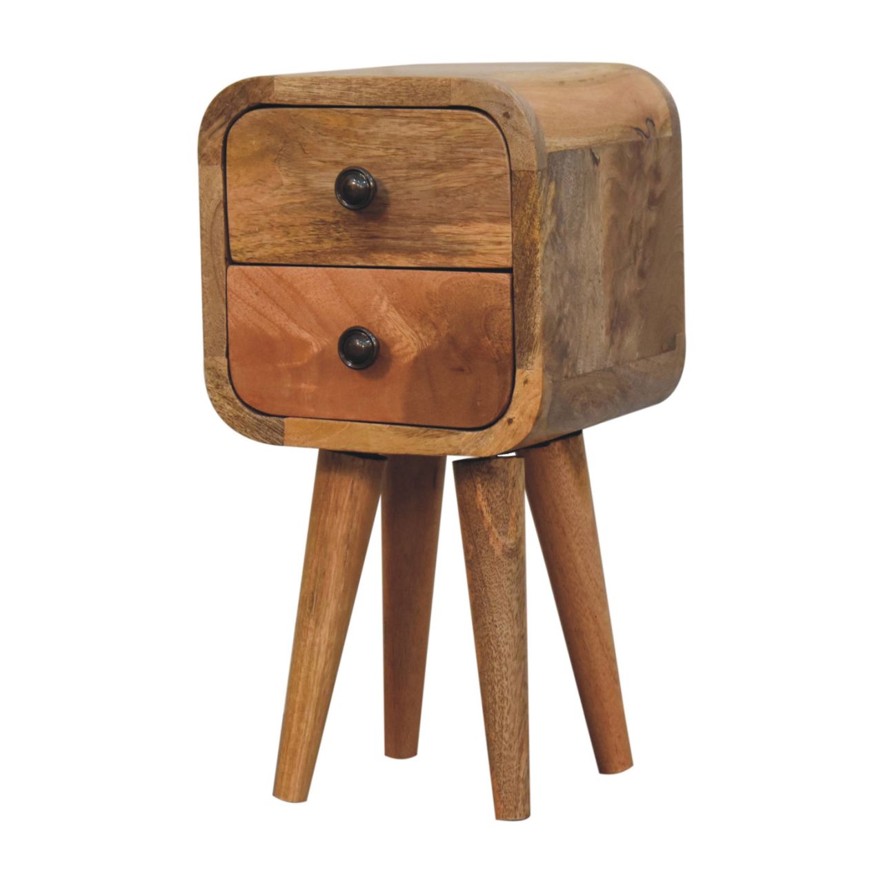 Solid Wood Extra Mini Curved Oak-ish Bedside