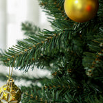 6ft Artificial Christmas Tree With Warm White Led Light, Metal Base