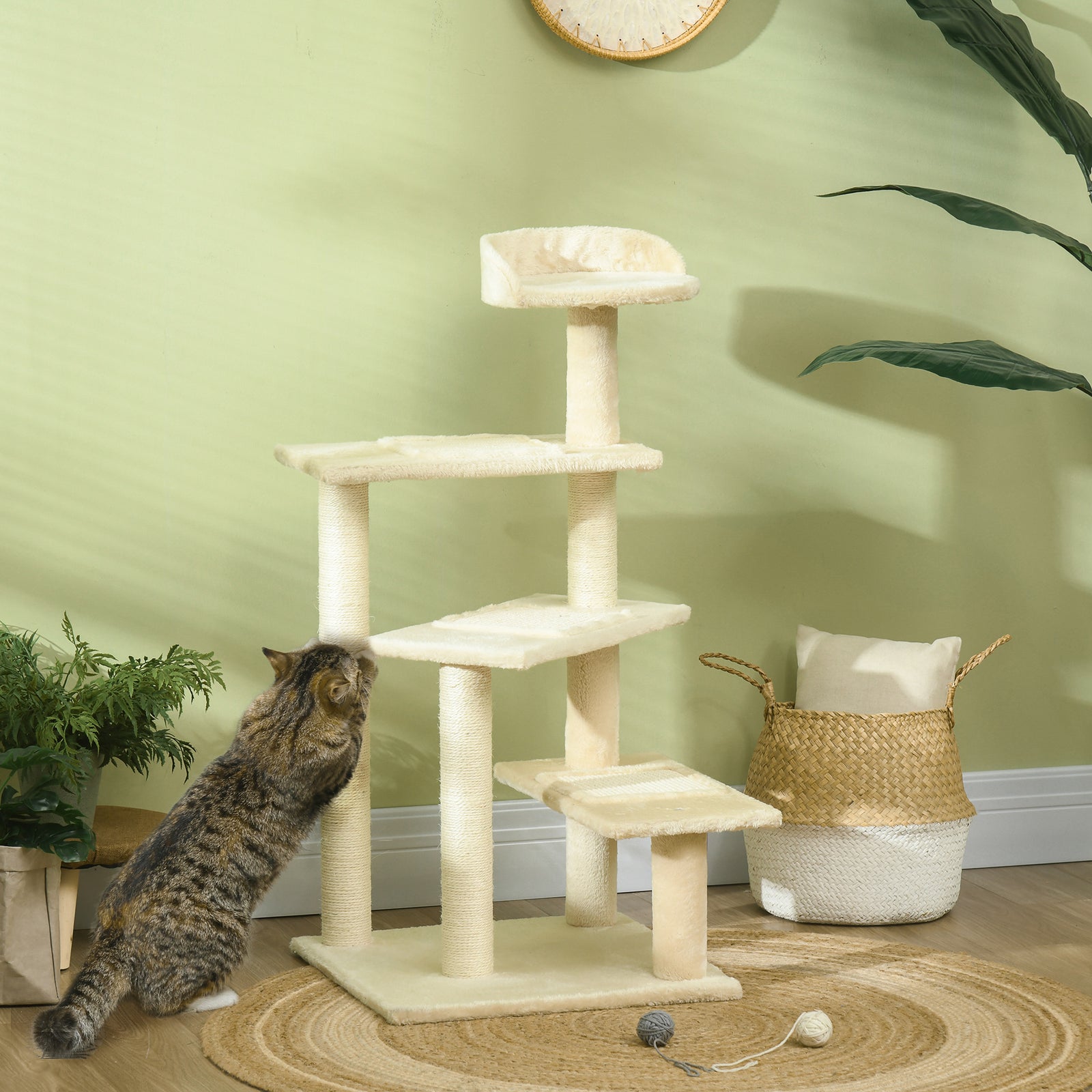 Cat Tree Scratcher, Climbing Post, Kitten Pets Scratching Furniture Tower