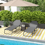 Set Of 2 Folding Beach Chairs W/ Adjustable Back | Set of 2