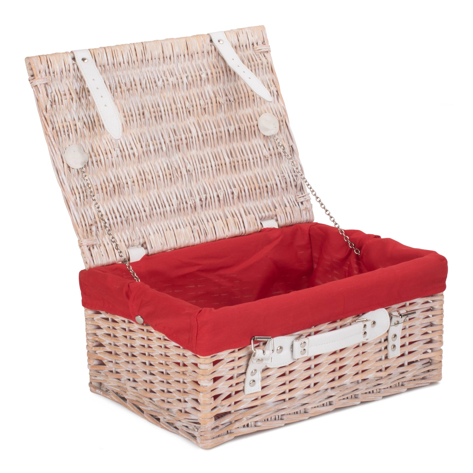 Wicker 41cm White Hamper | Red
