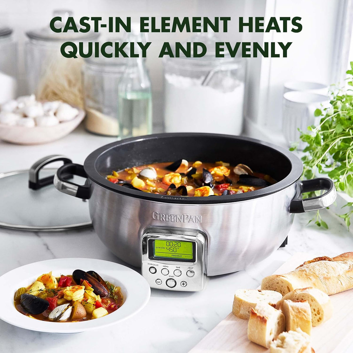 Elite Omnicooker, Pfas Free Ceramic Non-stick With 5.6l Capacity | Silver