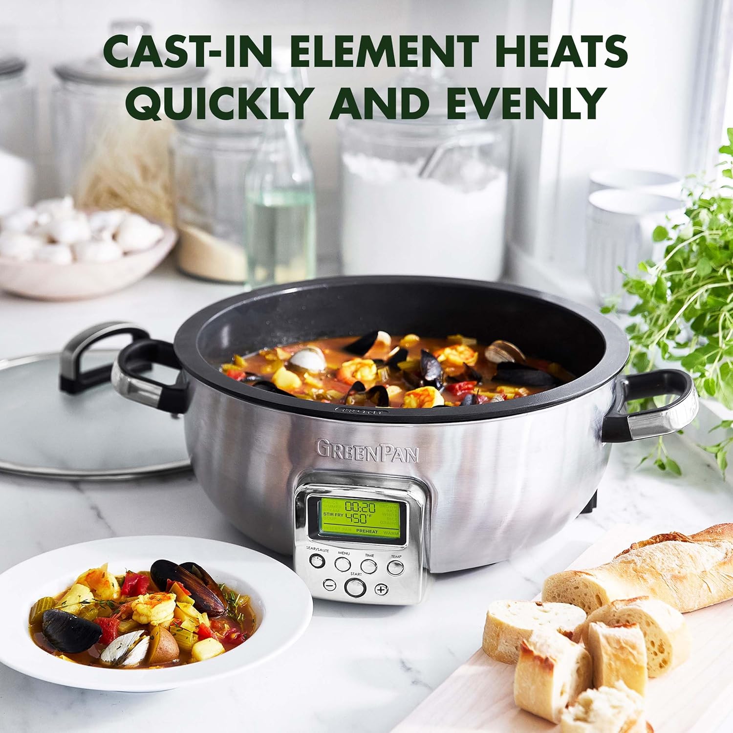 Elite Omnicooker, Pfas Free Ceramic Non-stick With 5.6l Capacity | Silver