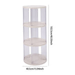 3-tier Plastic Round Rotating Bookshelf
