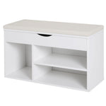 Wooden Shoes Cabinet Bench Hidden Storage Padded Seat
