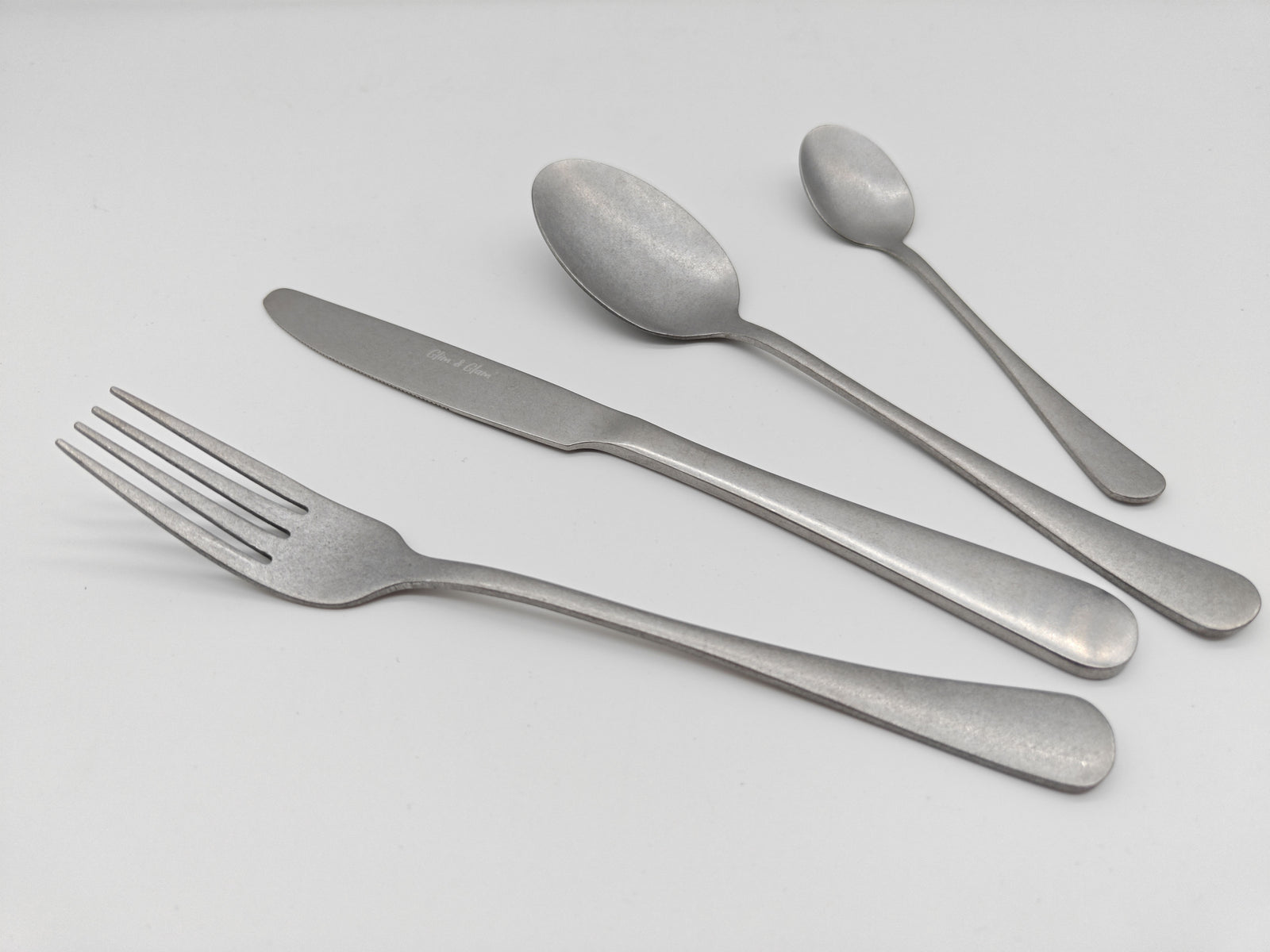 Cutlery Set Stainless Steel Anydate Stonewash | Set of 24 | Silver