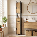 HOMCOM Freestanding Bathroom Cabinet With Drawers And Shelves, Brown
