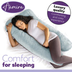U Shaped Pregnancy Pillow, 135x75x20cm Shredded Memory Foam Full Body Maternity Cushion For Sleeping | U Shape | Blue