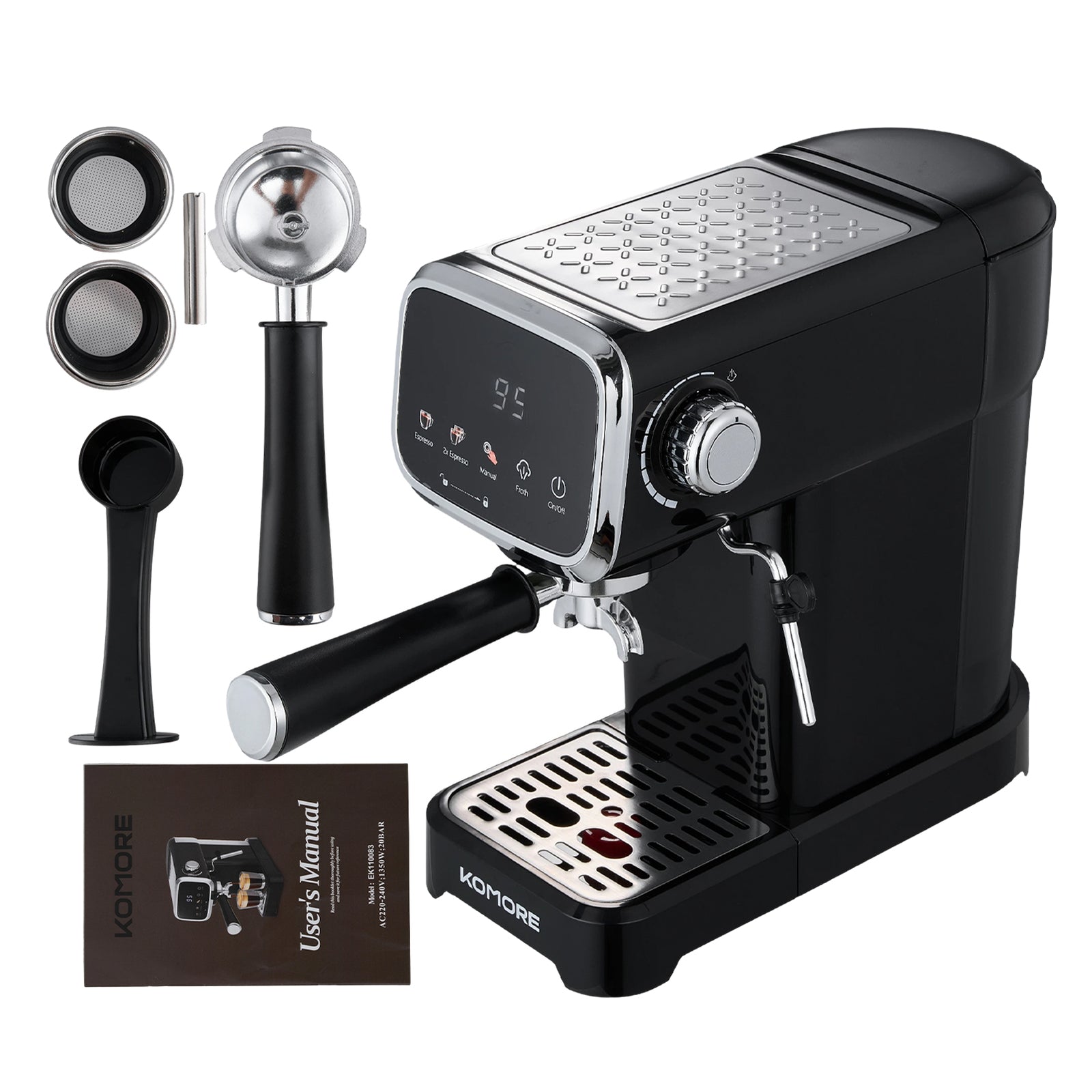 Breeins 20 Bar Touch Control Espresso Machine Coffee Maker With Steam Wand