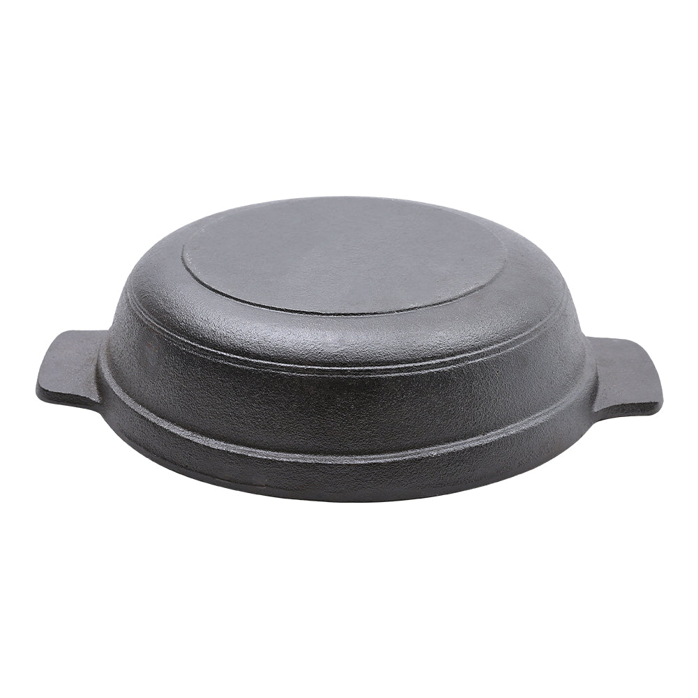 25cm Dia Black Cast Iron Hot Pot With Divider