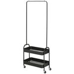 Metal Clothes Rack With Shoe Stand, Clothing Rail On Wheels
