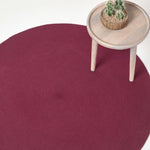 Handmade Woven Braided Oval Rug | 120cm | Plum
