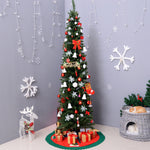 5/6/7ft Pencil Artificial Christmas Tree Green/white | 7ft | Green