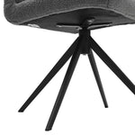 Set Of 2 Teddy Fleece Bar Stools With High Back And Black Metal Legs – Modern Armless Breakfast Chairs | Grey