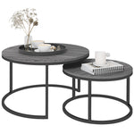 Stacking Coffee Tables Set, Marble Effect | Grey