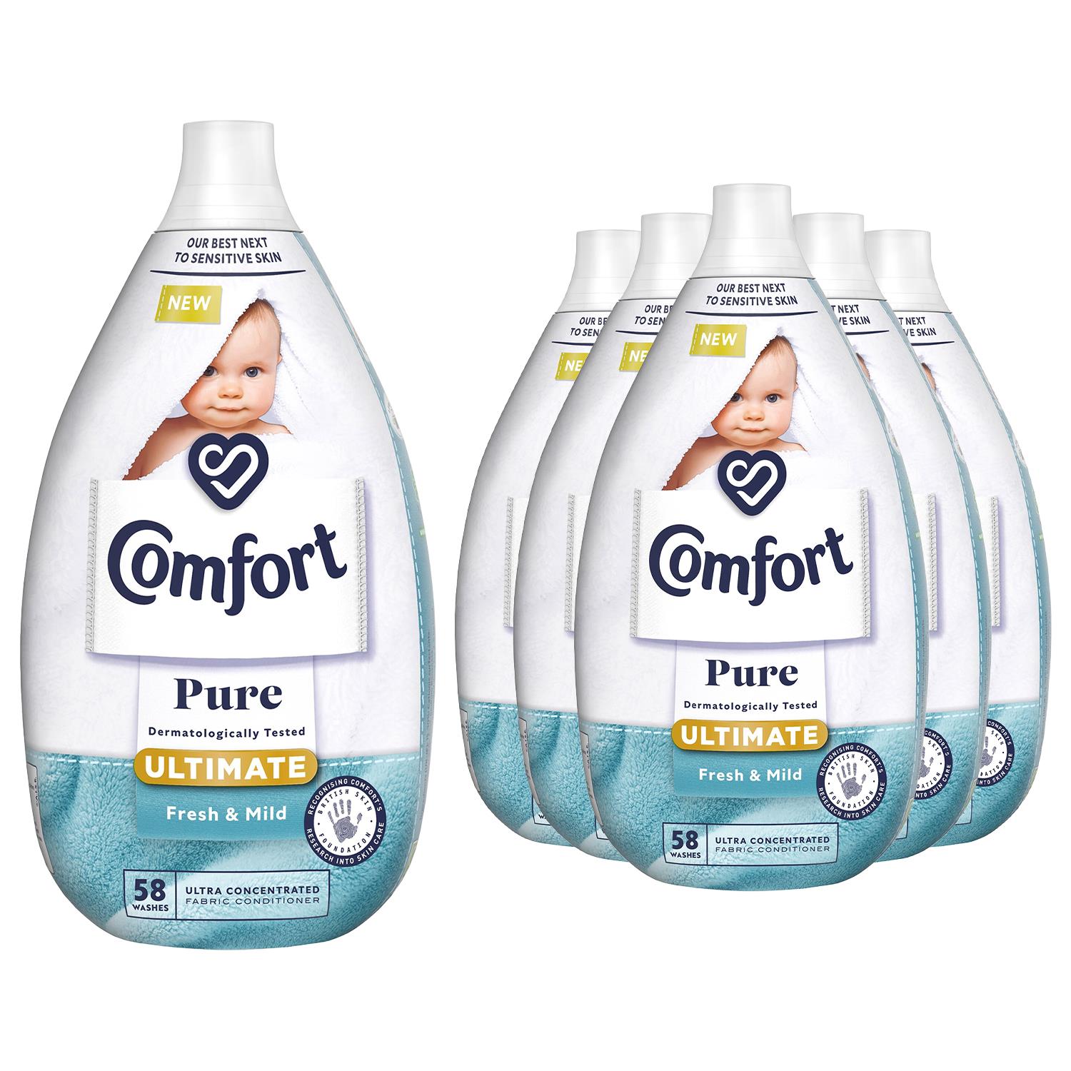 Ultra Concentrated Pure Fabric Conditioner Fresh & Mild 870ml, 58w | Set-of-6