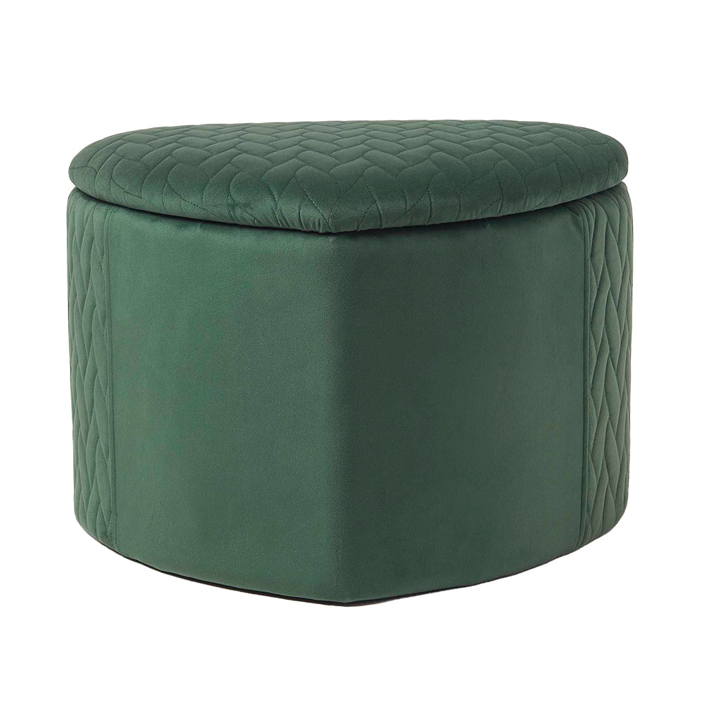 Arundel Heart-shaped Velvet Footstool With Storage | Green