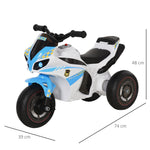 Kids Ride-on Police Bike 3-wheel Vehicle W/ Music Lights 18-36 Mths | Blue