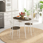 3pc Dining Table Set, Oval Table, Natural