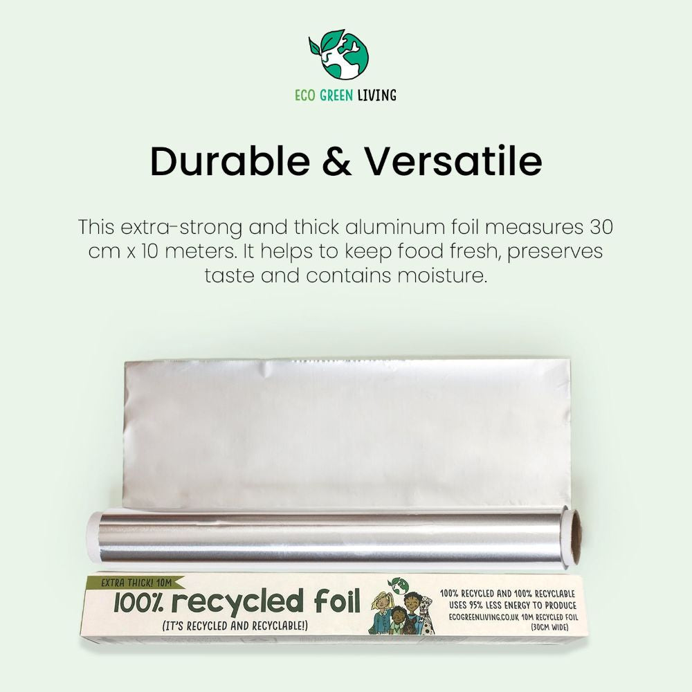 100% Recycled Aluminium Foil - 30cm X 10m | Set of 1 | Silver