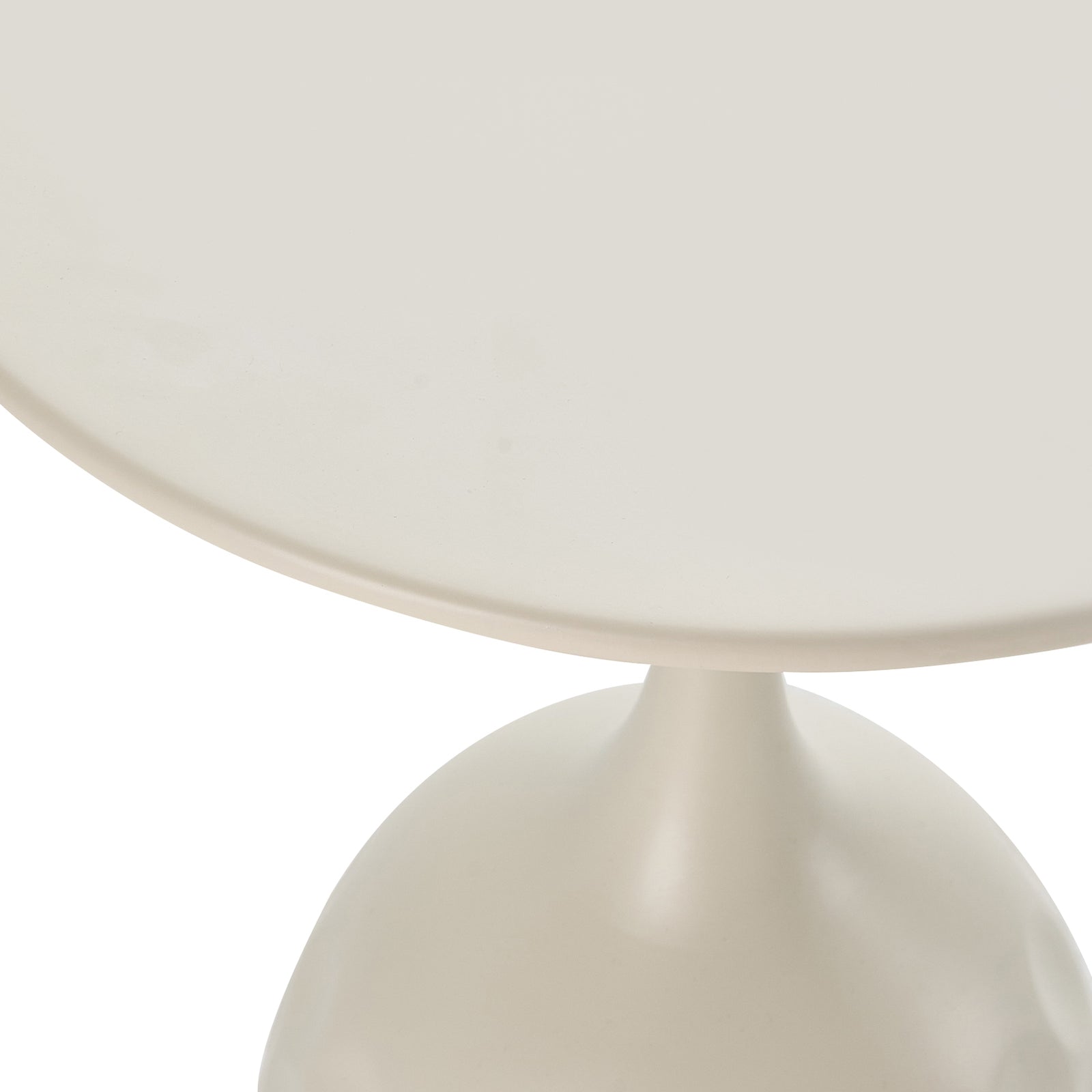 Breeins Modern Cream White Metal Side Table