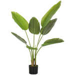 Artificial Bird Of Paradise Plant With Flocking In Pot | 109cm | Green