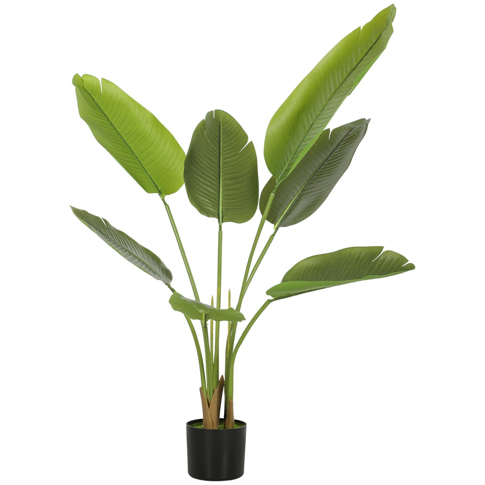 Artificial Bird Of Paradise Plant With Flocking In Pot | 109cm | Green