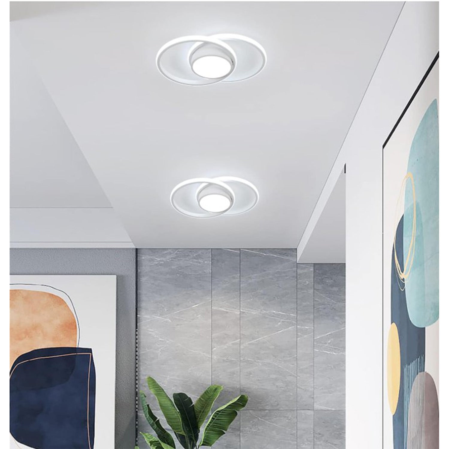Bath Plus TB+ Modern 2-ring Led Semi-flush Mount Ceiling Light