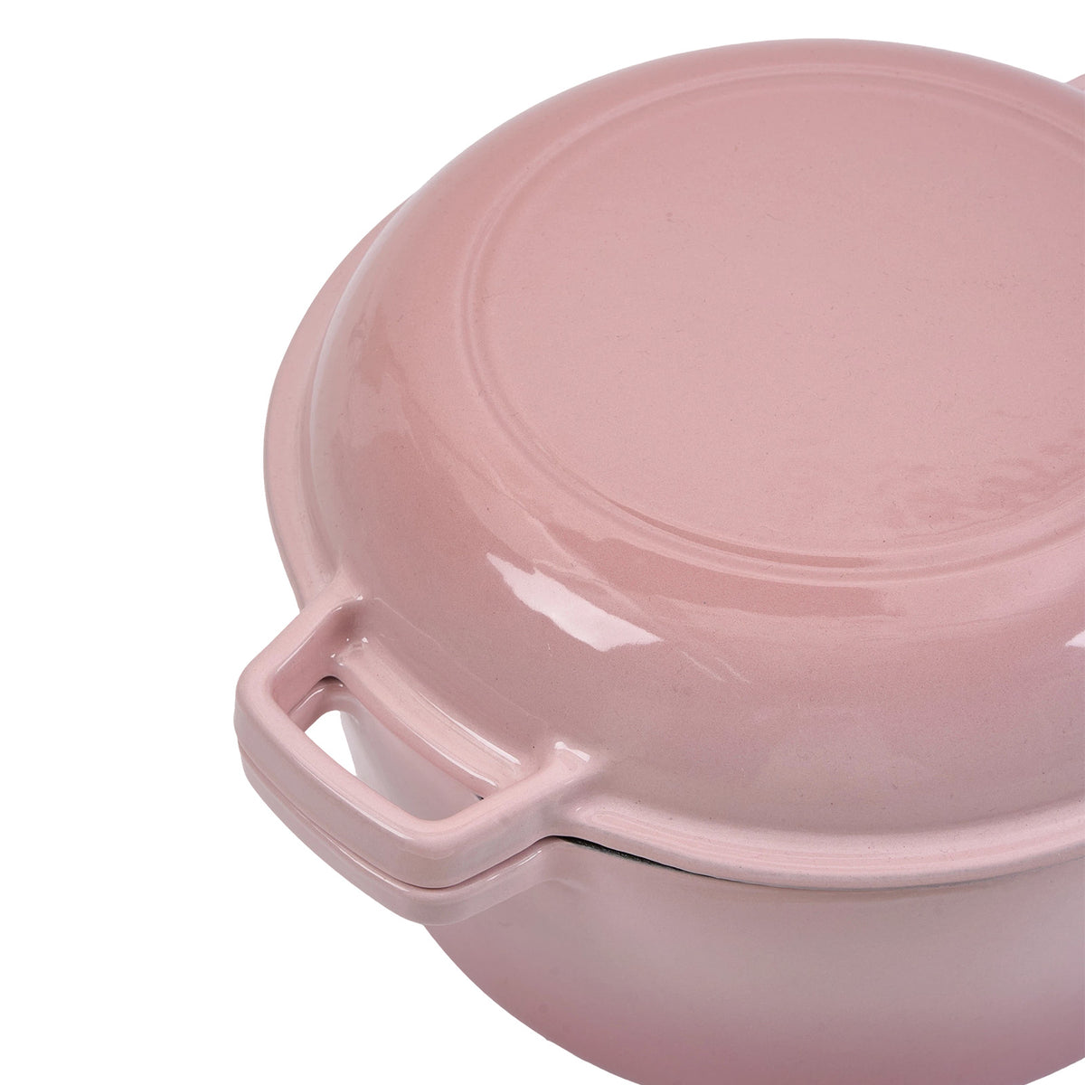 2-in-1 4.5l Enamelled Cast Iron Dutch Oven With Reversible Lid | Pink