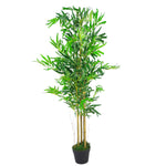 120cm Realistic Artificial Bamboo Plants Trees With Silver Metal Planter