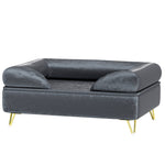 Dog Sofa Pet Couch W/ Removable Backrest Cushion Washable Cover | Gray