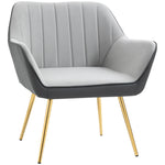 Accent Chairs Velvet Armchairs Living Room Bedroom | One Size | Light Slate Gray