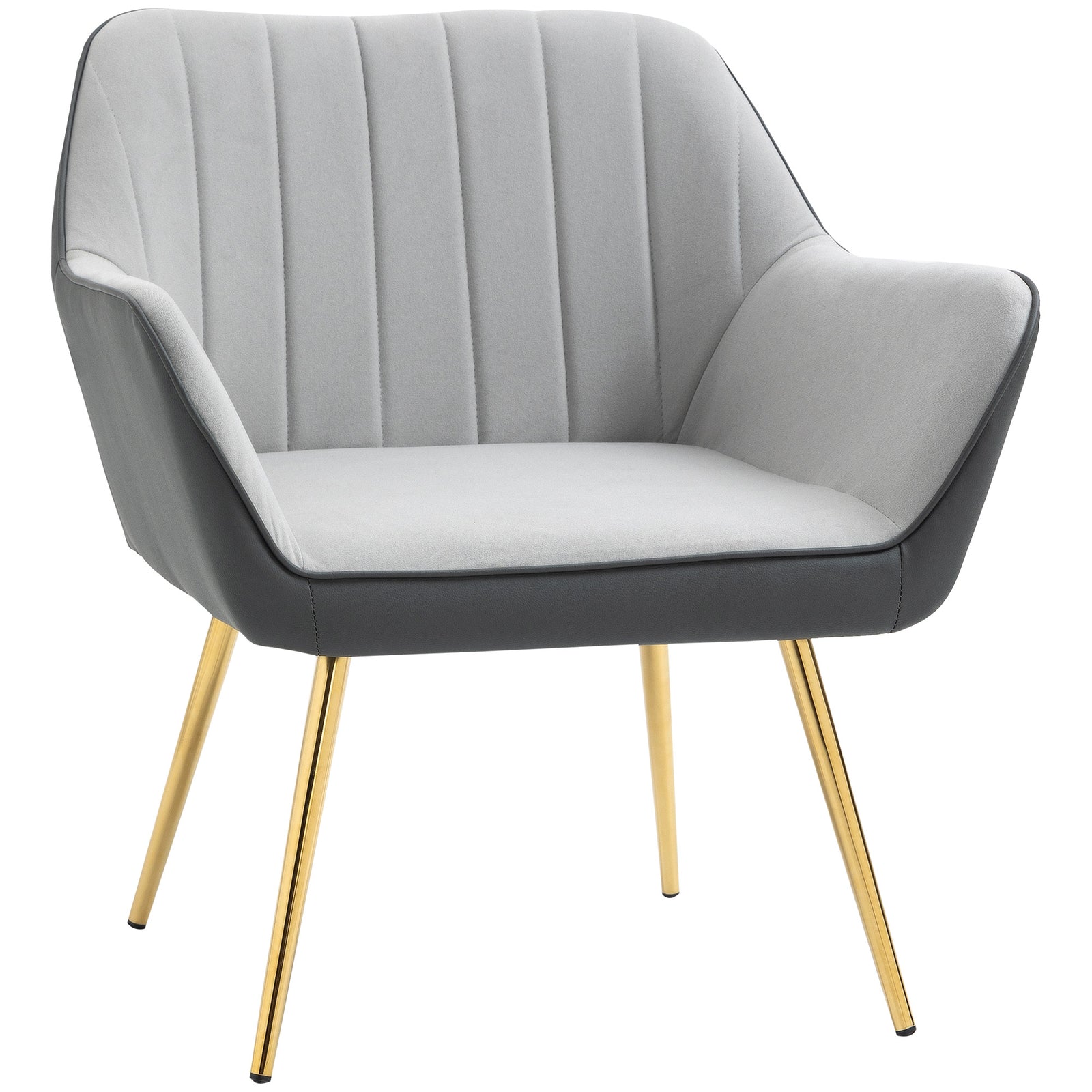 Accent Chairs Velvet Armchairs Living Room Bedroom | One Size | Light Slate Gray