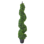 Tall Artificial Boxwood Tower Tree Topiary Spiral Metal Top 120cm