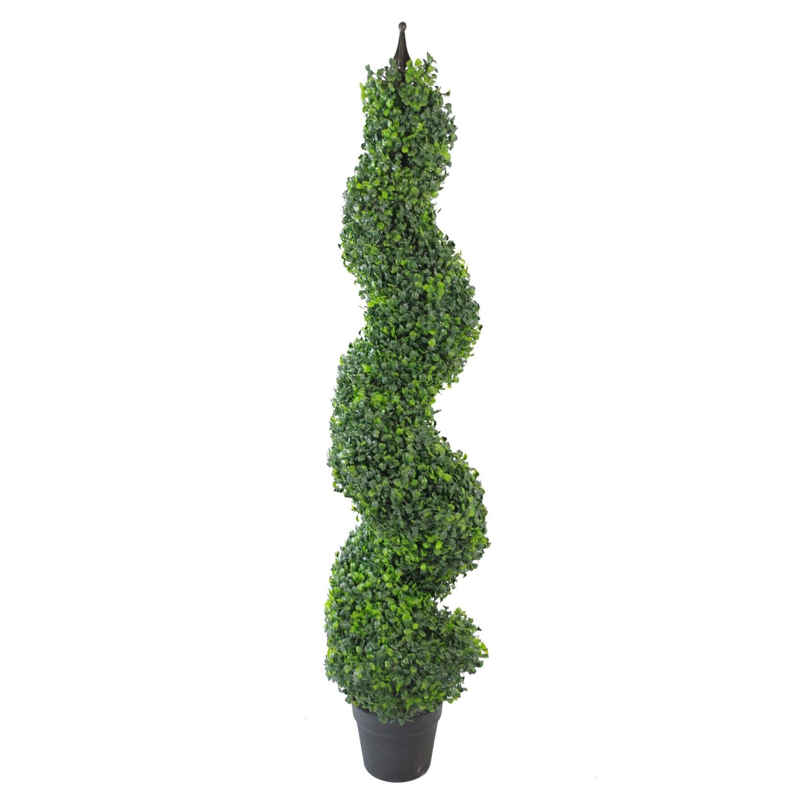 Tall Artificial Boxwood Tower Tree Topiary Spiral Metal Top 120cm