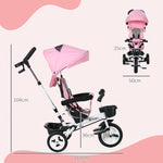 6 In 1 Trike For Toddler 1-5 Years With Parent Handle | Pink