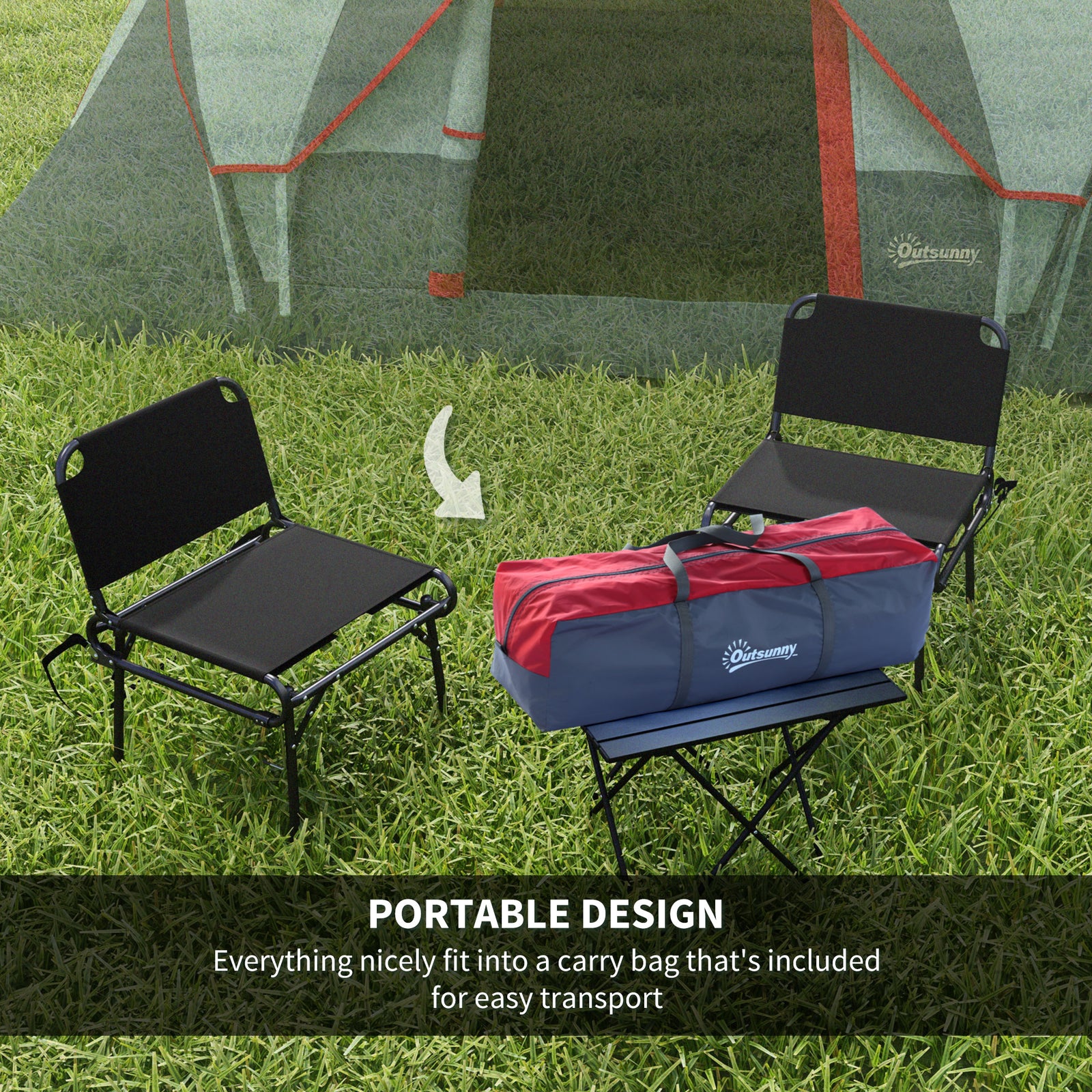 Outdoor Camping Tent For 5-6 W/ Bag, Fiberglass, Steel Frame | Gray