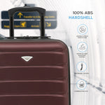 45x36x20cm Easyjet Free Cabin Bag 2 Wheel Suitcase Hard Shell Carry On | Cabin | Burgundy