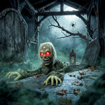 HOMCOM Animatronic Crawling Zombie With Light-up Eyes And Creepy Sound