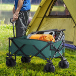 Outdoor Pull Along Folding Garden Trolley For Beach Camping | Green