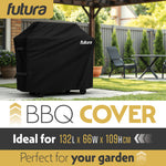 Premium Waterproof Bbq Cover Large Outdoor Barbecue Grills Cover 600d Oxford Fabric Uv Protection, Pvc Lining | 132cm | Black