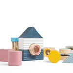 Wooden Sensory Explorer Blocks, Includes Storage Tray