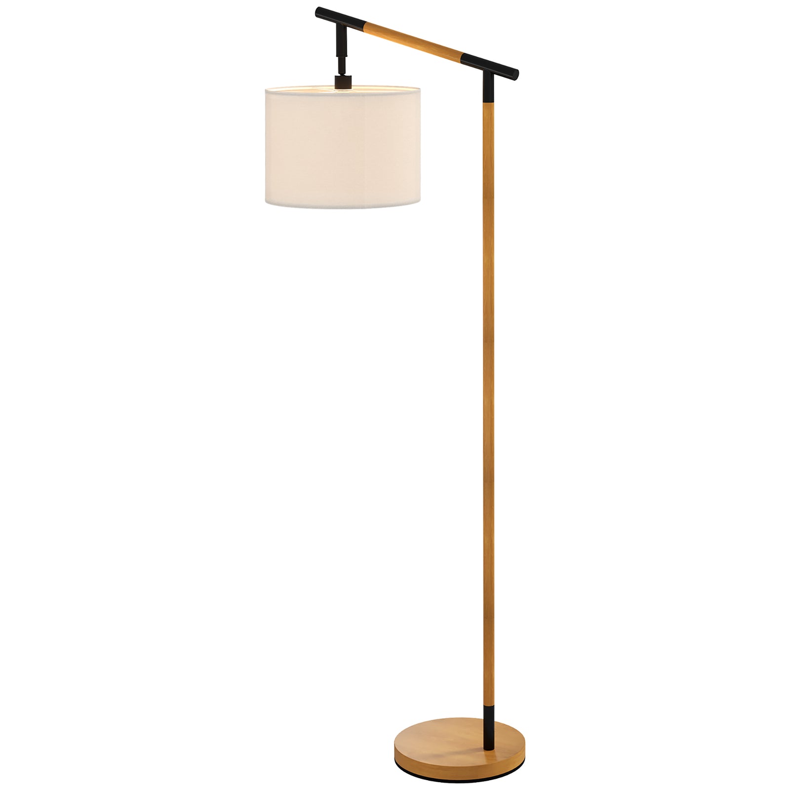 Floor Lamp With 350 Degree Rotating Lampshade Led Bulb | One Size | Brown