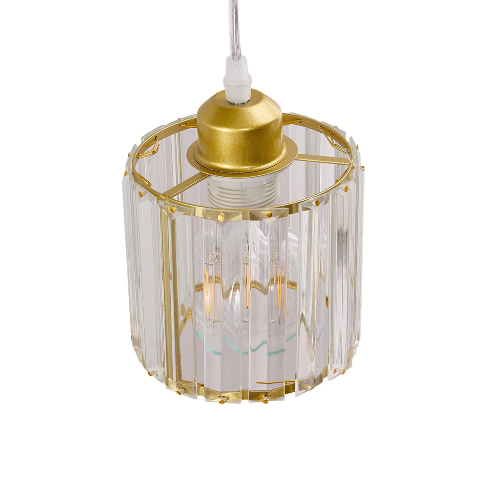 Modern 3-light Pendant Ceiling Light Adjustable Hanging Fixture With Crystal Glass Shades | Gold