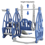 3-in-1 Toddler Slide And Swing Set With Basketball Hoop Indoor Outdoor Climber Playset For Kids Ages 1-3