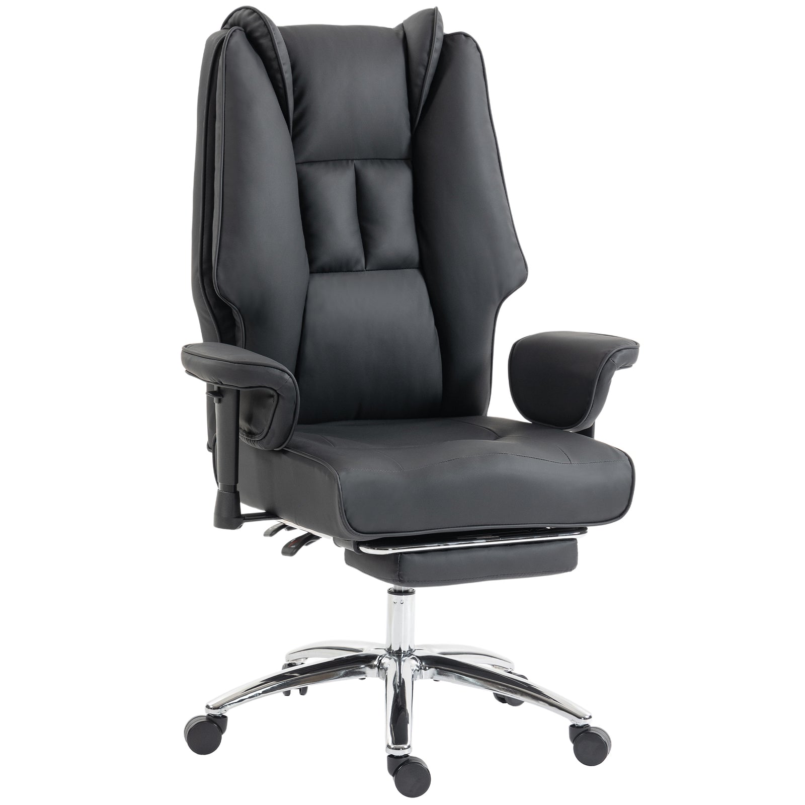 Executive Office Chair, Reclining Desk Chair With Footrest | Black