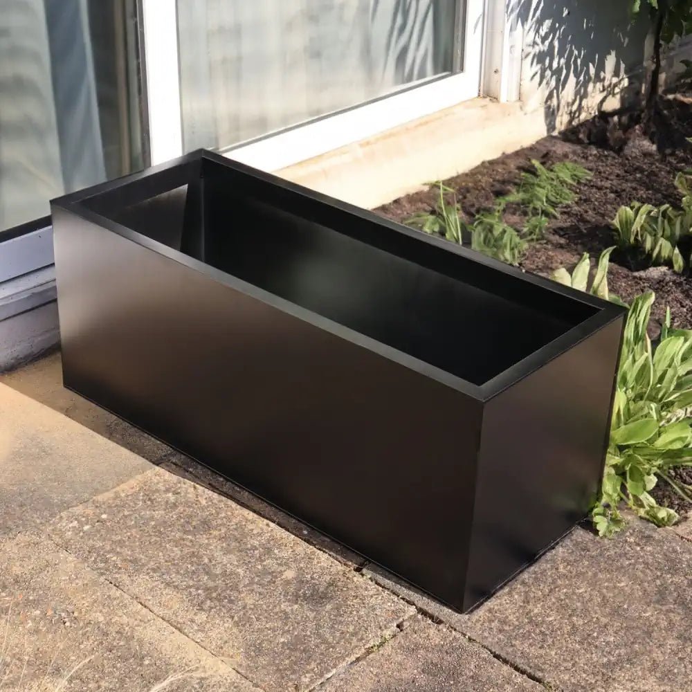 Zinc Galvanised Trough Planter | 120cm x 40cm x 40cm | Matte Black